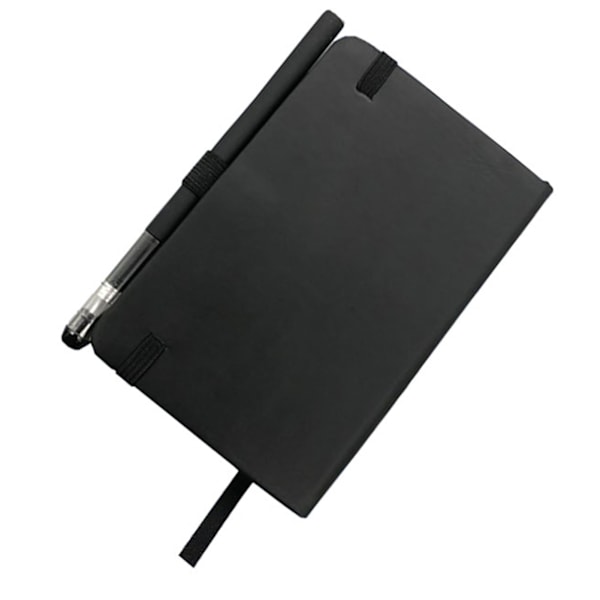 Anteckningsblock Svart Utseende PU Papper 14,5x21x 1cm Praktisk Bärbar Journal Notebook för Skolmötesplanering