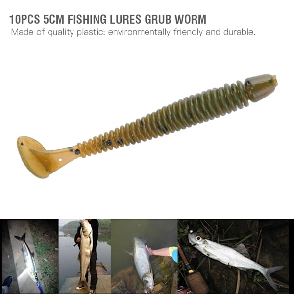 10 stk 5 cm myke kunstige fiske lokker larve orm agn fiskeutstyr tilbehør A