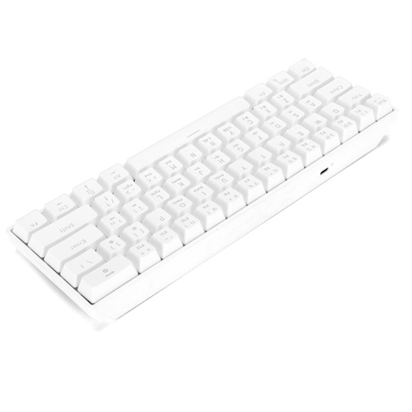 HXSJ 61 näppäimen RGB-taustavalaistu langaton mekaaninen pelihiiri, kolme tilaa, ergonominen muotoilu, kotiin ja toimistoon, valkoinen