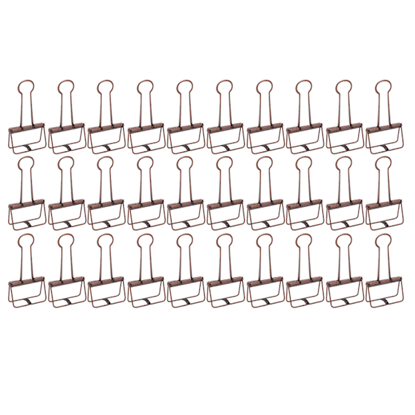 30Pcs Wire Binder Clips 2 Inch Hollow Out Strong Clamping Multi Purpose Small Binder Clips for Notes Tickets Papers Purple Bronze