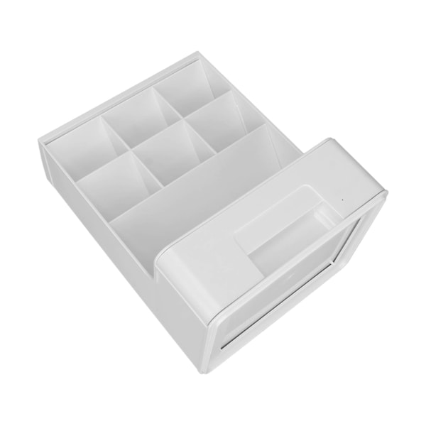 Opbevaringsboks Skråt Stik Design Stor Kapacitet Plastik Penneholder Organizer Skrivebord Opbevaringshylde Ren Hvid