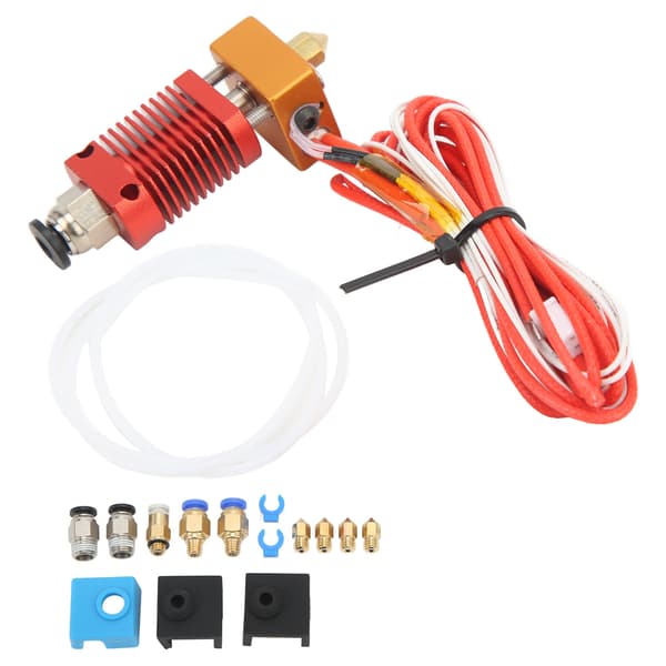 Monterat Hotend-kit för Ender 3 med pneumatiska kopplingar, termistor, värmeelement, MK8-munstycke