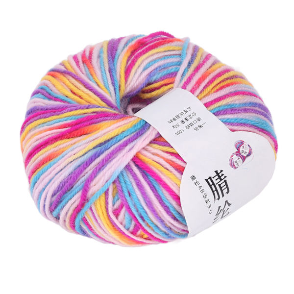 Akrylgarn Medeltjocklek Gradient Multi Slitstark akryl Blekningsfri Andas virkgarn för tröja hattdocka