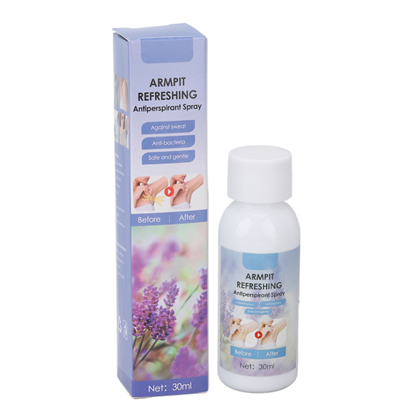 Armpit Antiperspirant Spray 30ml Lavendel Naturlig Säker Antiperspirant Antibakteriell Antiperspirant Deodorant för Armhålan