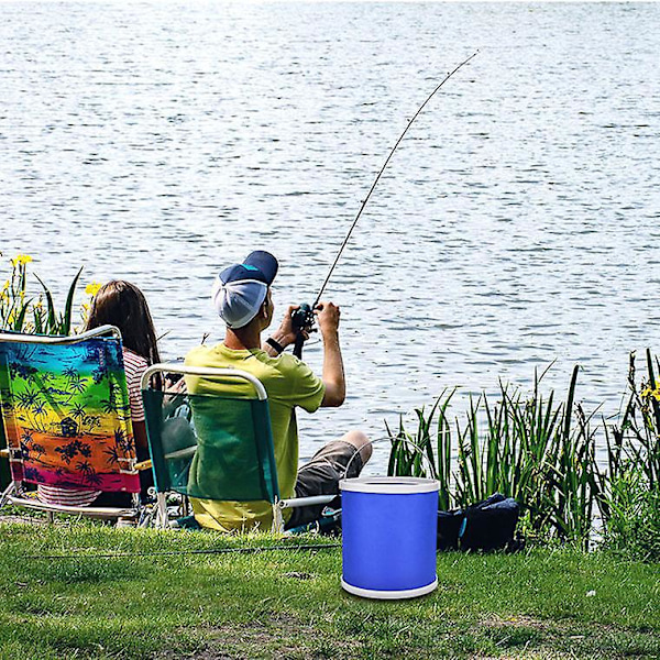 Bærbar sammenleggbar bøtte for bilvask og fiske
