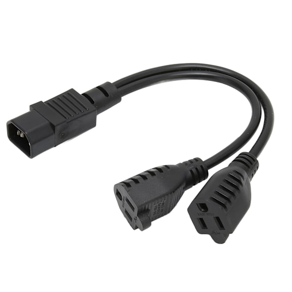 Y Splitter strømstikledning IEC 320 C14 han til dobbelt 5 15R hun splitter adapterkabel 11,8 tommer 10A 125‑250V