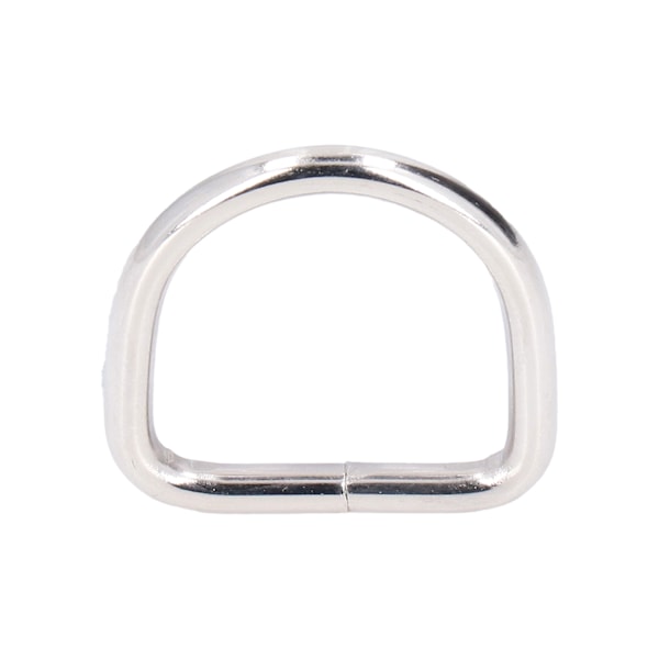 20 stk. metal D-ringe i premium jern, robust, holdbar, blank, udsøgt bred anvendelse D-ringe til tøj, etui, taske, sølv 3,8x25x25mm