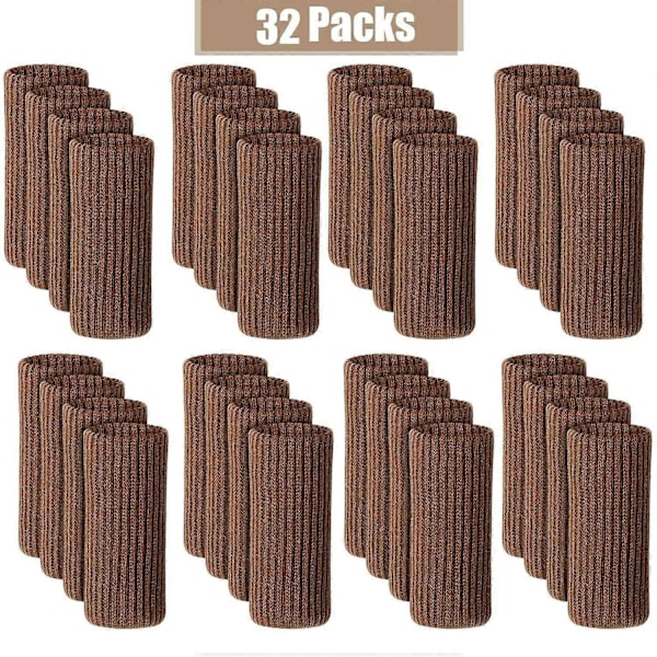 32-pack Stolsbensstrumpor Stickade Möbelstrumpor Benskydd Golvskydd Möbelbordsfotskydd