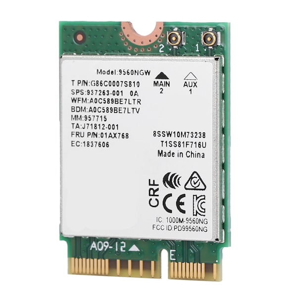 Trådlöst kort för Intel Dual Band AC 9560NGW NGFF 1.73 Gbps för BT5.0 M.2-kort Trådlöst Wifi