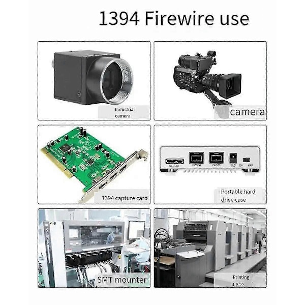 1,8 m Firewire-kabel Sort IEEE 1394 Firewire 400 til Firewire 400-kabel 6-pin han til 6-pin han-kabel