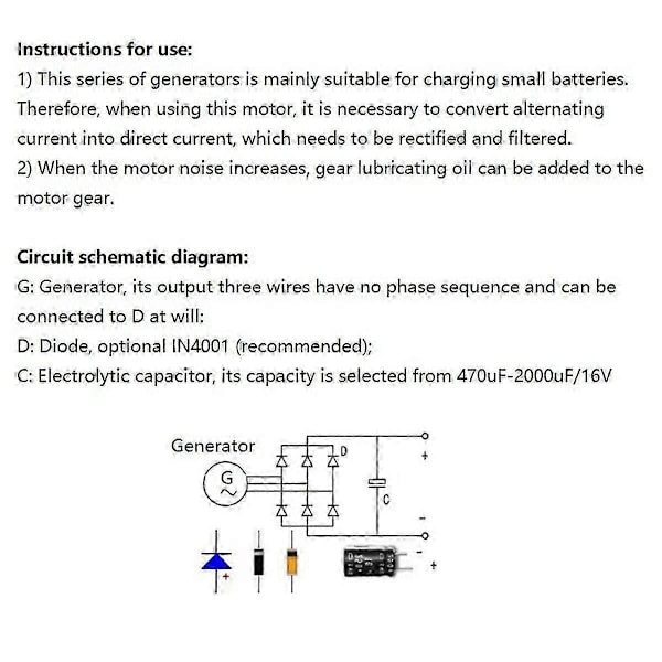 Vindkraft Handvevad Generator Motor Trefas AC Mikro-Borstlös 3-24V Mikro-Hydraulisk Generator