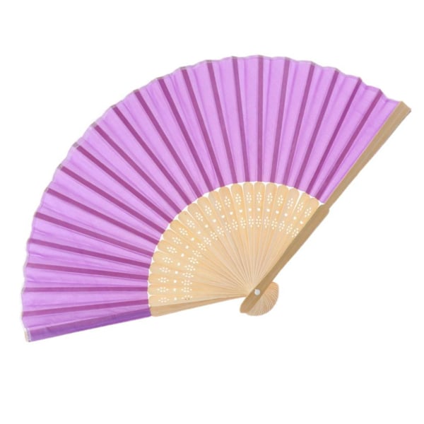 Taitettava Bambu Käsikäyttöinen Tuuletin - Violetti (2 kpl)