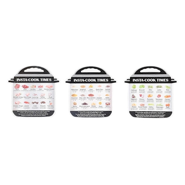 3 st Magnetisk Matlagningsguide för Tider Hem Kök Spannmål Grönsak Kött Tillagningstid Ark1