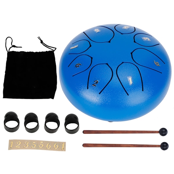 6-tums tungtrumma 8-tons eteriska handpantrummor med slagverk Percussion InstrumentBlue