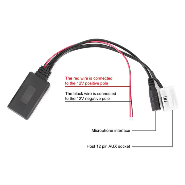12-pin Bluetooth Audio Kabel Bil AUX Adapter Kobling med Mikrofon Passer for Citroen Berlingo