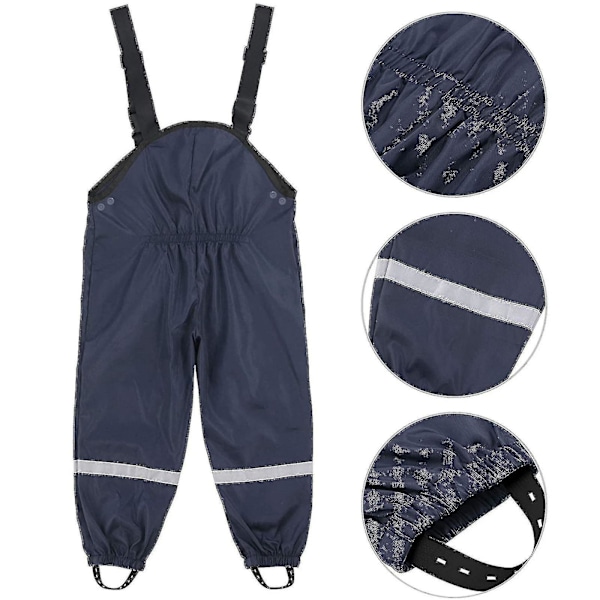 Children's Waterproof Rain Dungarees for Unisex116 Navy