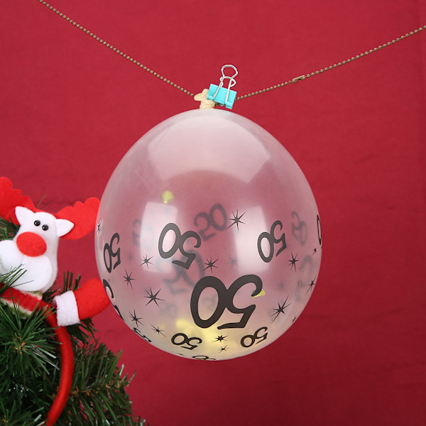 10 st latex transparenta ballonger med nummer 50 mönster för födelsedagsfest bröllopsdag dekorationsguldpaljetter