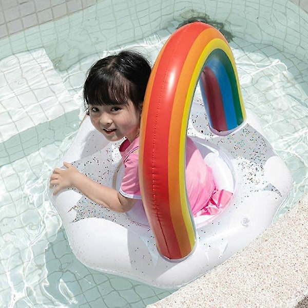 Stor Uppblåsbar Magisk Pool Float med Glitter Inuti, Reparationskit Ingår, Badring