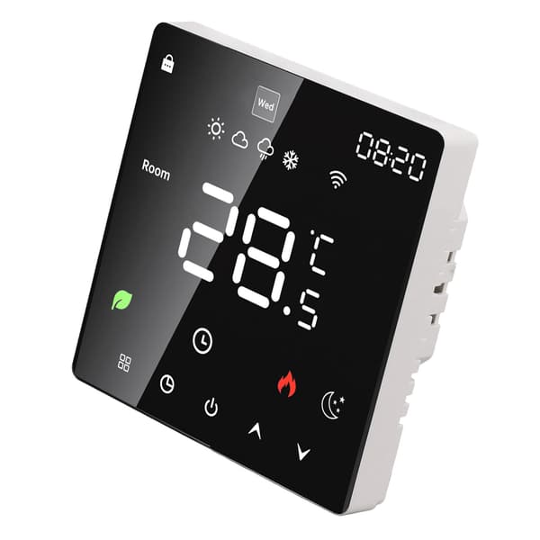 16A Smart Termostat LCD Farve Touchscreen PC Programmerbar Elektrisk Varmetermostat til Hjem Hotel Kontor AC 90 til 240V Uden WiFi