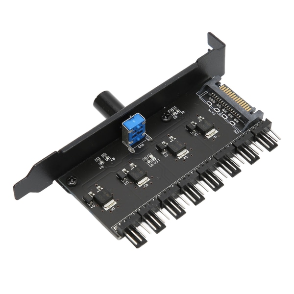 PC Fan Hub 8-kanaler SATA-knott Kjøleviftehastighetskontroller for CPU-chassisharddisk VGA PWM-vifte PCI-brakett