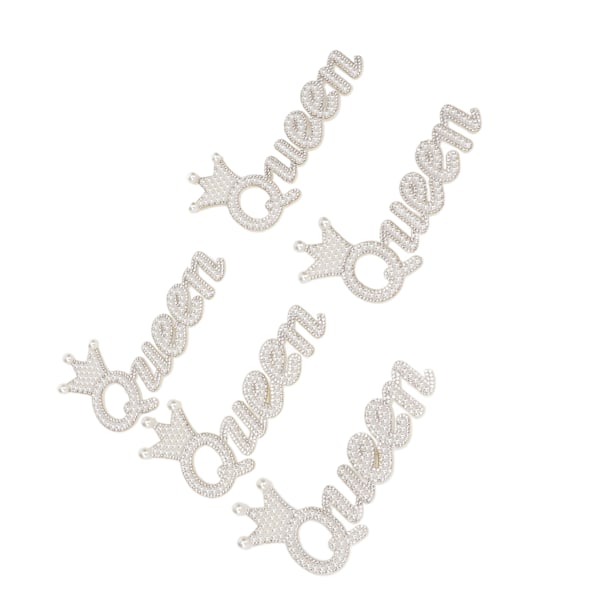 5 stk. broderede patches skinnende krone dronning form DIY sy patches til tøj dekoration
