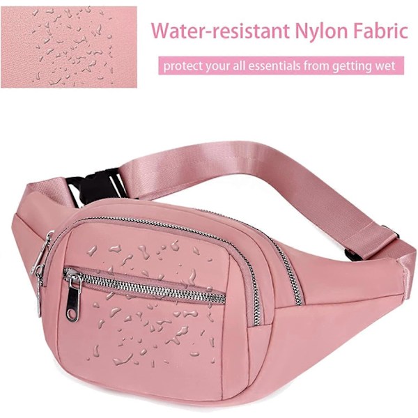 Midjeväska Fanny Pack för Män & Kvinnor Justerbart Bälte Höftväska Mode Vattenavvisande Vandring Midjeväska för Resor Casual Löpning Vandring Cykling Pu