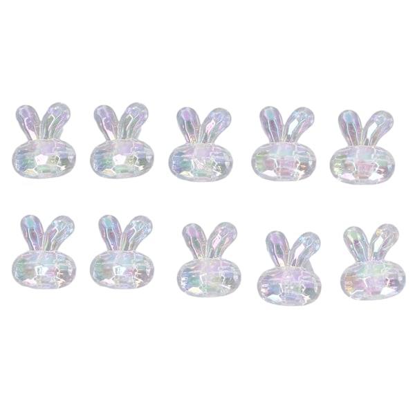 10Pcs Acrylic Transparent Beads Cute Cartoon Appearance Smoother Surfaces Acrylic Beads Clear for DIY Bracelet Jewelry Rabbits