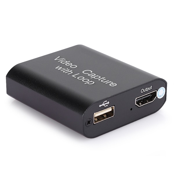 HDMI-inspelningskort med loop out USB 2.0 Collector Streaming Realtime Live Video Recording (svart)
