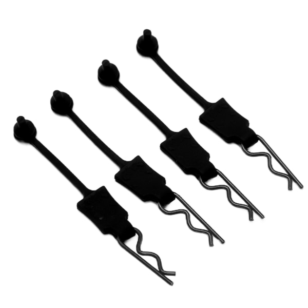 4 kpl 1/10 RC-auton klipsitapit Universaali auton kuoren pulttilukon pidike Vaihtomalli Auton kuoren lisävaruste Musta