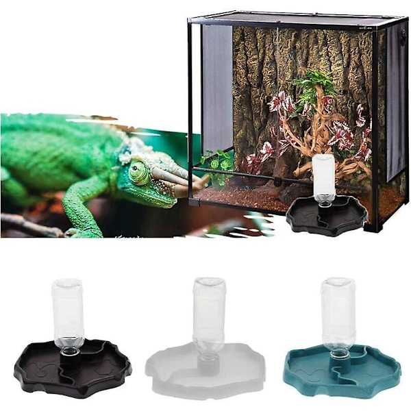 Bärbar Vattendispenser med Plastskål för Reptil Sköldpadda Gecko - 1