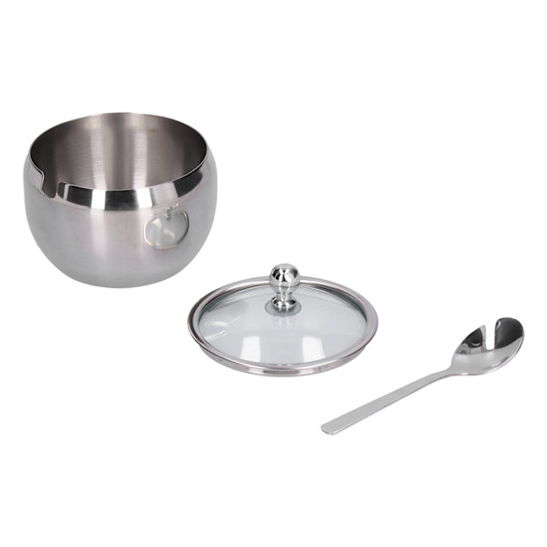 Kryddburk i rostfritt stål Kryddor Behållare Salt Peppar Socker Organizer med cover