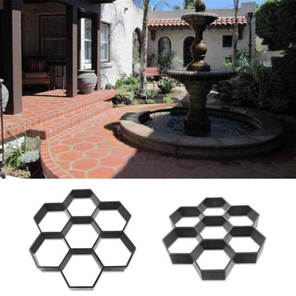 Hexagon Gangform til Gangstier i Beton til Vandrestier Trinbræt Form Have Gangsti Form