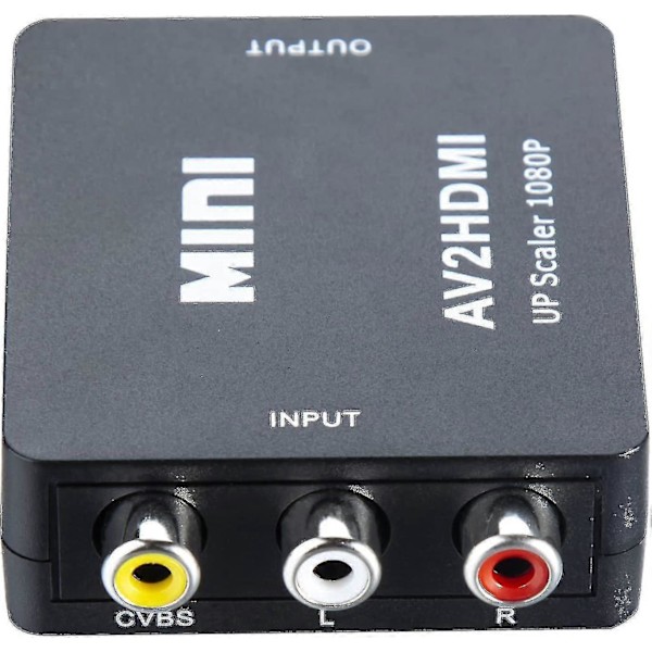 RCA til HDMI Adapter, 1080p AV HDMI Adapter, RCA Kompositt CVBS AV til HDMI Video Audio Konverter. For PS2/ Wii/xbox/snes/ N64/ VHS/VCR Videoopptaker D