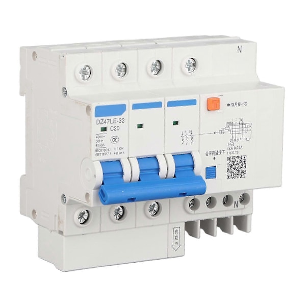 DZ47LE 32 3P+N C20 Lekkasjebeskyttelse Strømkretsbryter 400V 20A