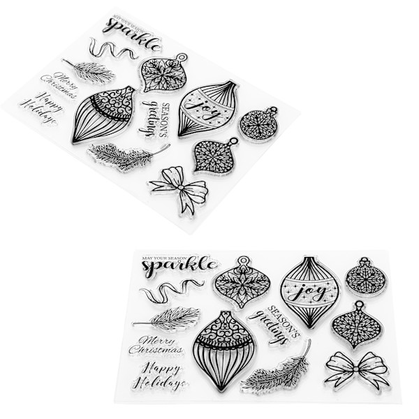 2 Set Transparenta Stämplar Gummi TPR Rektangel DIY Journal Jul Mönster Hantverk Konst