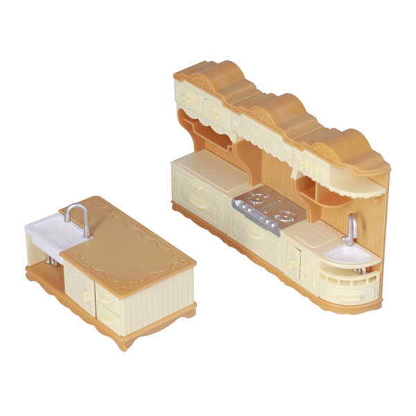 Dockhus Miniatyrer Möbler Kök Set Säker Utsökt Miniatyr Kök Set för Barn Gåvor (Diskho Spis Skåp Matlagning Bord)