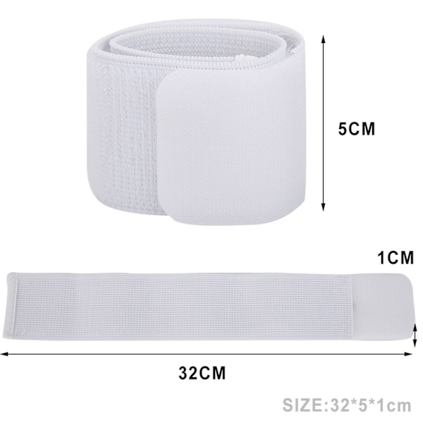 Fotbollsskydd Fast Bandage Tejp Fäste Benskydd Justerbar Elastisk Sport Rem (Vit)