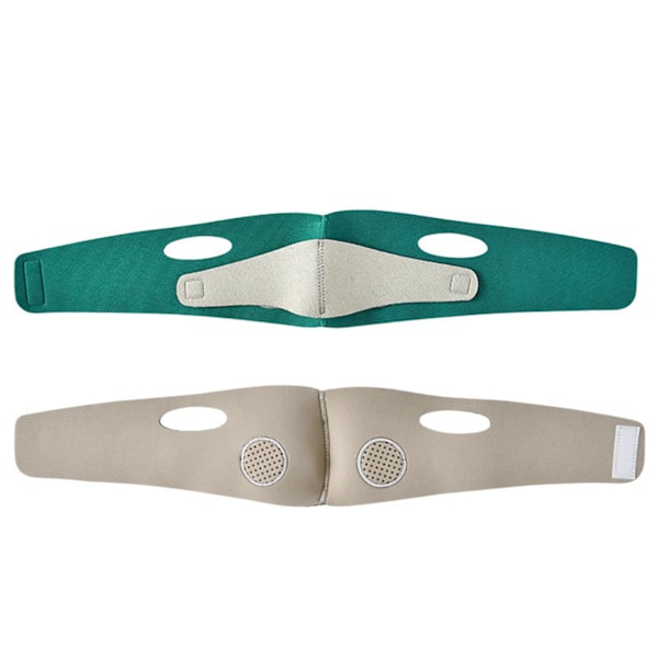 V Line Shape Face Belt Green Lifting Nylon Breathable Face Slimming Double Chin Reducer for Jawline