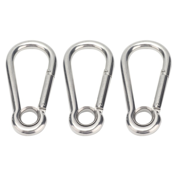 3 stk trykkkrok i rustfritt stål fjærkarabinkrok med ring sikkerhetstau tilbehørM11(11mm)