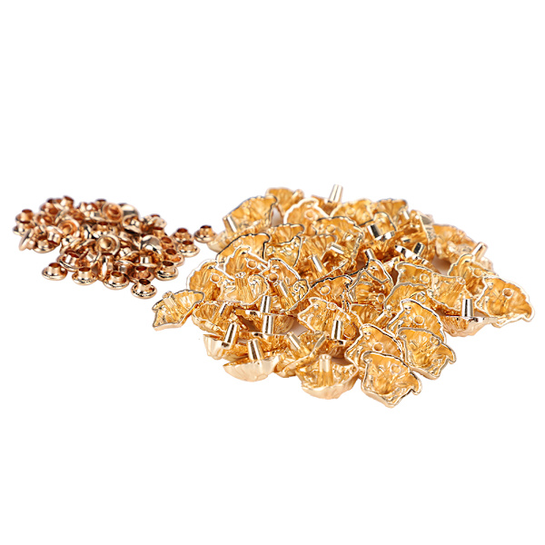 50 sett nagler studs legering dekorasjon nagle for armbånd Vesker Klær DIY Leather Craft Gold Gold