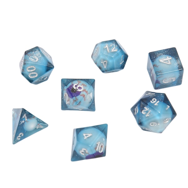 7PCS Resin Dice Set Transparent Process Grinding Polishing Exquisite Odorless Durable Game Dice Set