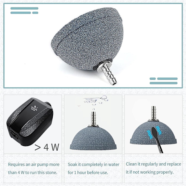 6cm Bubbelmineralsten Luftsten Diffusor för Akvarium Hydroponics