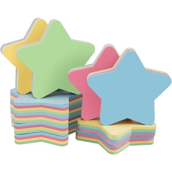 10 sticky notes stjerner - selvklæbende sticky notes papir sød farve multi-farve side sticky notes