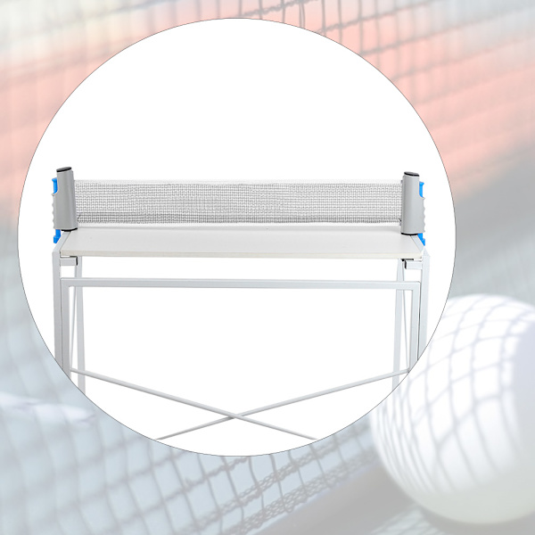 Ulkona käytettävä kannettava pingis, kestävä sisäänvedettävä taitettava pöytätennisverkko (harmaa ja sininen)