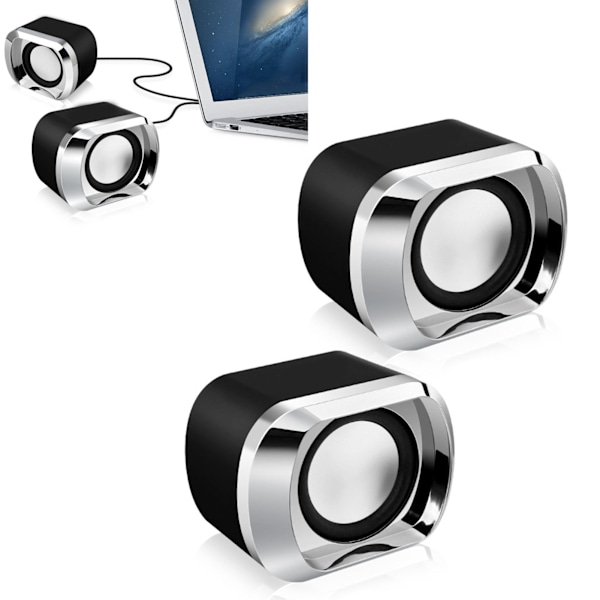1 par mini-skrivbordshögtalare multifunktionell stereoljud stark bas stor volym USB mini-högtalare för dator bärbar dator skrivbord