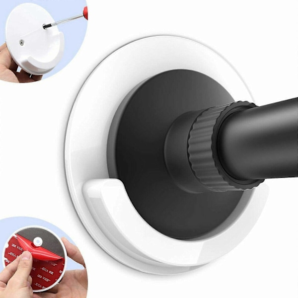 2x Dusjforheng Stang Brakett Krok Universal Sklisikker Veggbrakett Selvklebende