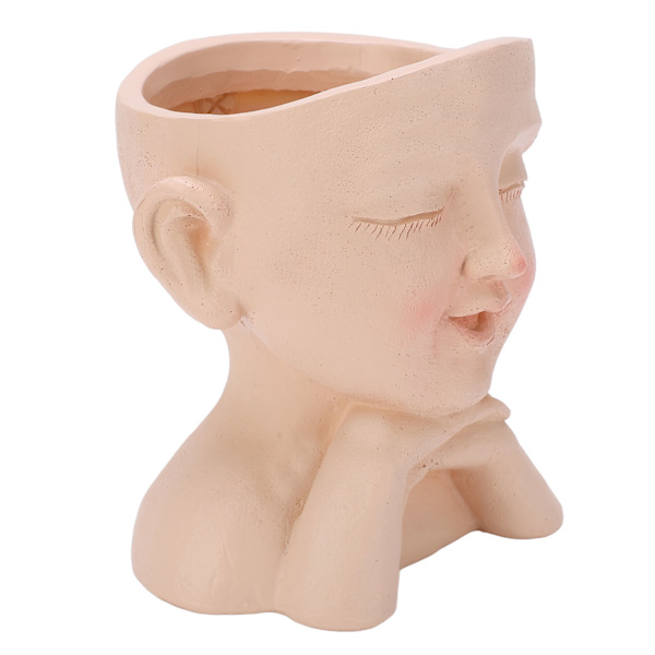 Blomsterpot i harpiks, holdbar, letvægts, moderne design, støttet albueform, hjemmets borddekoration
