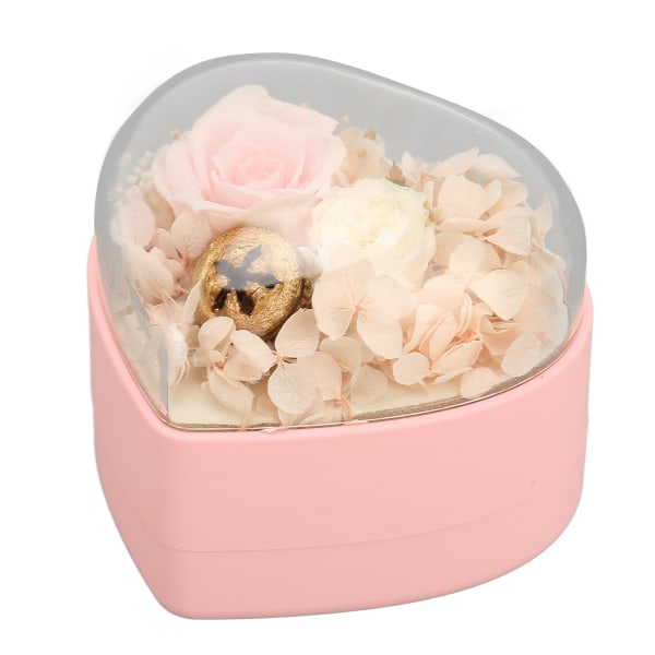 Rose Flower Box Hjerteformet Langvarig Flip Red Rose Flower Box til Valentinsdag Pink