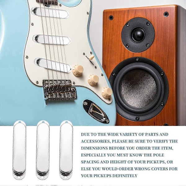 3st Krom Metall Förseglade ST Strat Gitarr Pickup Skydd 3 Stängda Single Coil Pickup Skydd kompatibla med