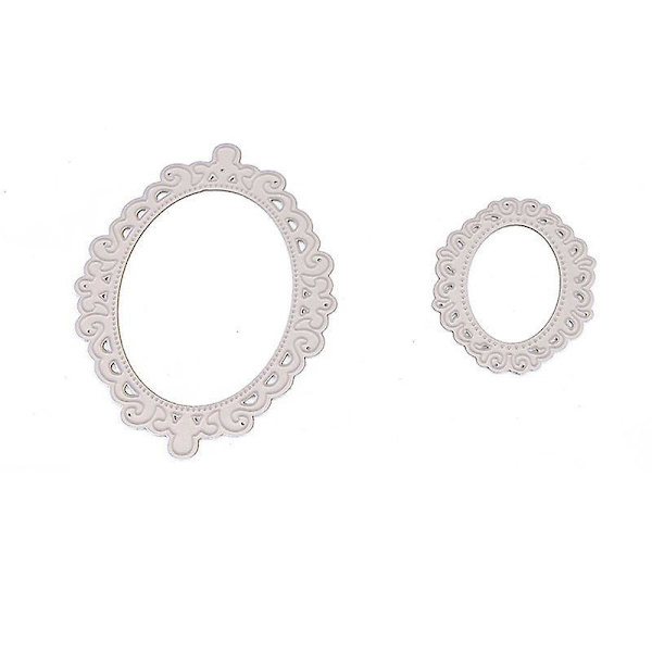 Blomspets Oval Ram Metall Dieskärningar - Set med 2 stycken